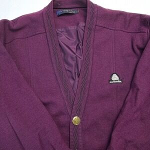 Vintage All New Wool Purple Cardigan Jacket M/L – 90s‎ Wave Knit Old Academia